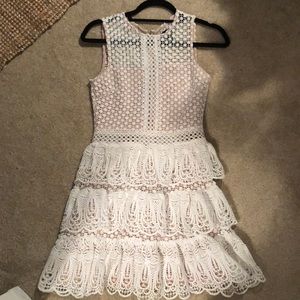 White lace tiered dress